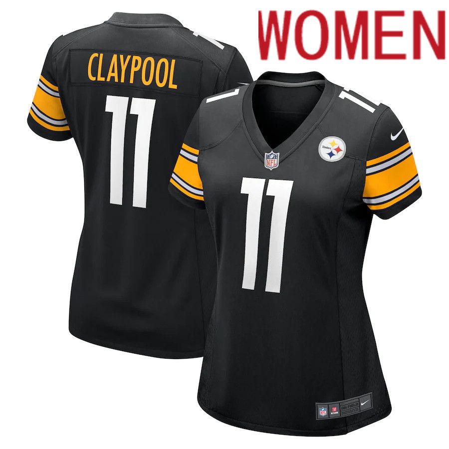 Women Pittsburgh Steelers #11 Chase Claypool Nike Black Player Game NFL Jersey